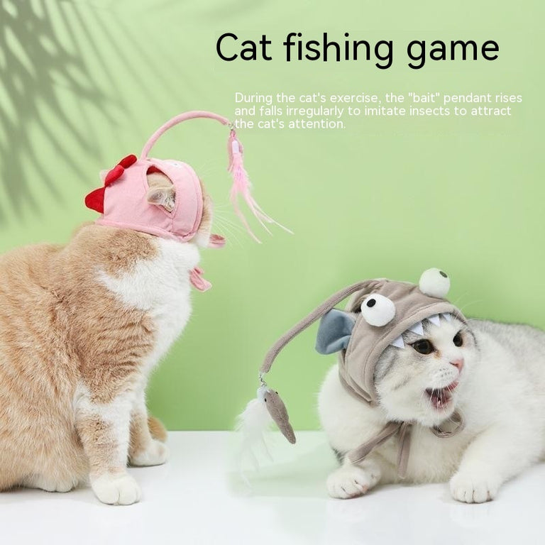 Cat Toy Self-Hi Relieving Stuffy Kitten Funny Supplies Hat